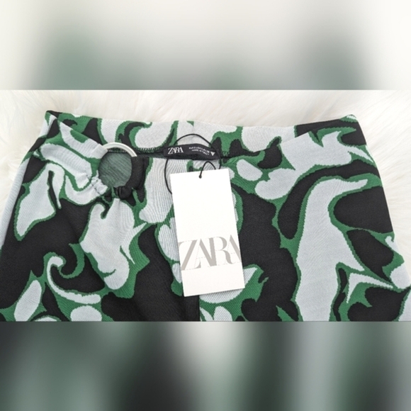 NWT ZARA JACQUARD PANTS Size S - Picture 5 of 9